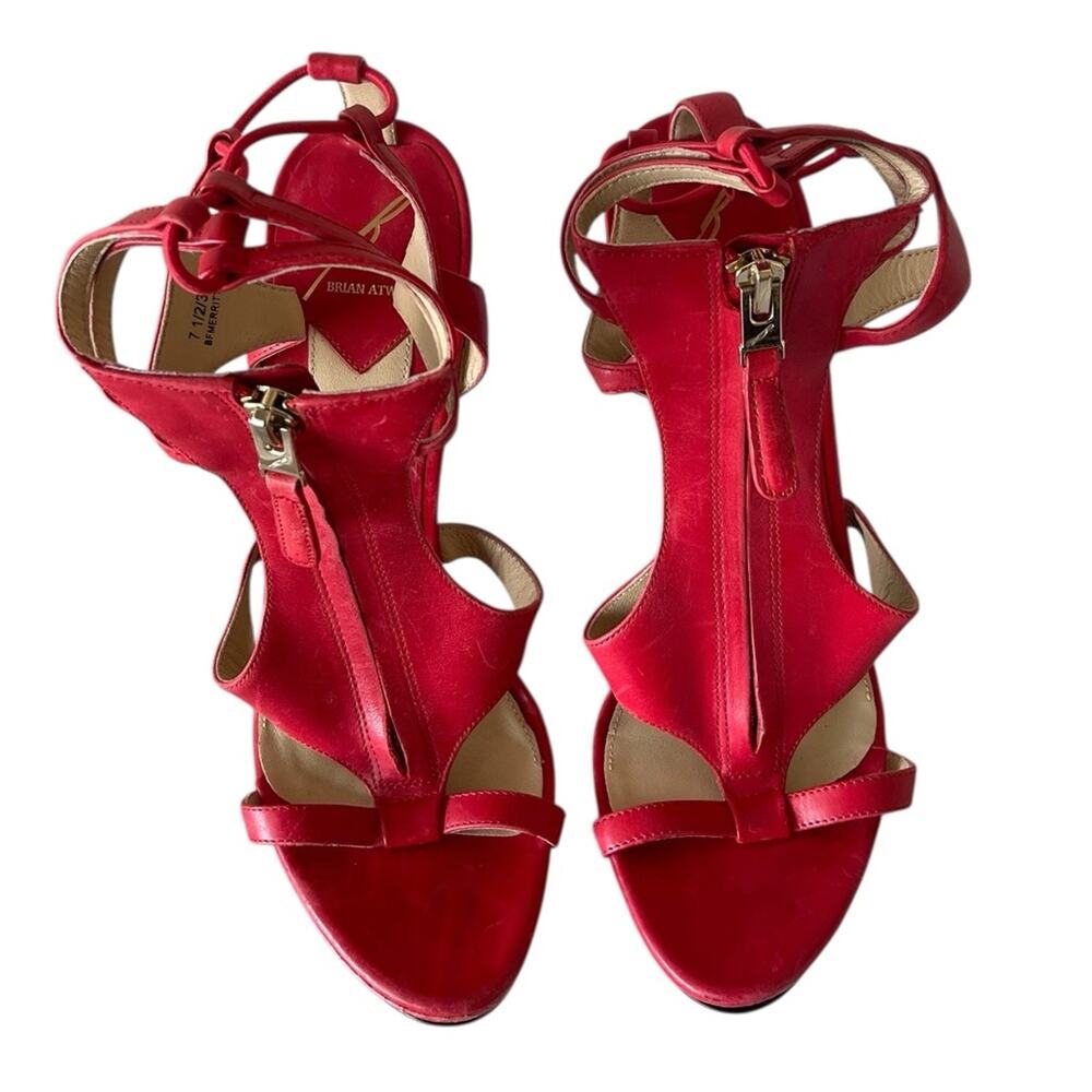 Brian Atwood Merritta Zip-Front Sandal Size:7.5